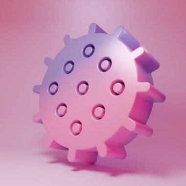 Purple-pink Tennis ball icon isolated on pink background. Sport equipment. Minimalism concept. 3D render illustration .