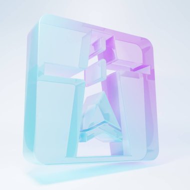 Beyaz arkaplanda izole edilmiş harita simgesine sahip buzlu cam GPS cihazı. Minimalizm kavramı. 3 Boyutlu resimleme .