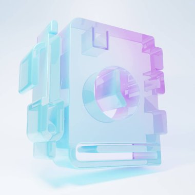 Frosted glass Daily paper notepad icon isolated on white background. Minimalism concept. 3D render illustration .