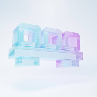 Kesme tahtasında duran buzlu cam suşi beyaz arka planda izole edilmiş. Tahtada Asya yemeği suşisi. Minimalizm kavramı. 3 Boyutlu resimleme .