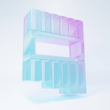 Frosted glass Pan flute icon isolated on white background. Traditional peruvian musical instrument. Zampona. Folk instrument from Peru, Bolivia and Mexico. Minimalism concept. 3D render illustration .