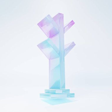 Beyaz arka planda izole edilmiş buzlu cam kaplama simgesi. Minimalizm kavramı. 3 Boyutlu resimleme .