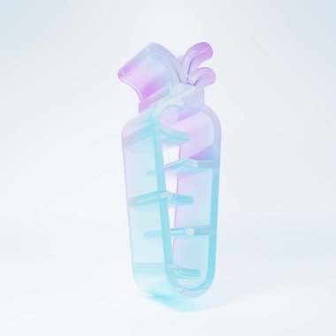 Frosted glass Carrot icon isolated on white background. Minimalism concept. 3D render illustration .