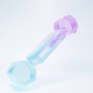 Frosted glass Piercing icon isolated on white background. Minimalism concept. 3D render illustration.