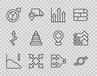 Satır Finansal Büyümeyi Azalt Arrow Pie grafiğini pek çok yönden yönlü ok piramidi bilgi grafikleri ve grafik şeması ikonu olarak tanımla. Vektör.