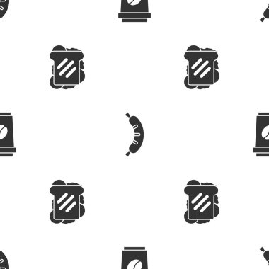 Kahve fincanını hazır et, Hotdog ve Sandviç. Vektör.