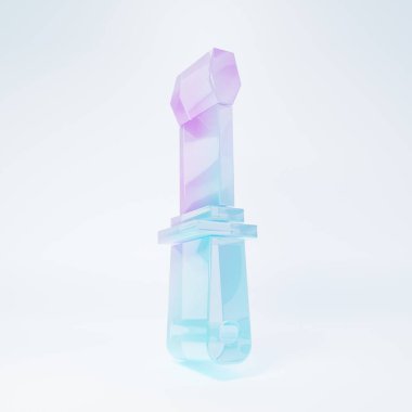 Buzlu cam tornavida simgesi beyaz arkaplanda izole edildi. Servis aracı sembolü. Minimalizm kavramı. 3 Boyutlu resimleme.