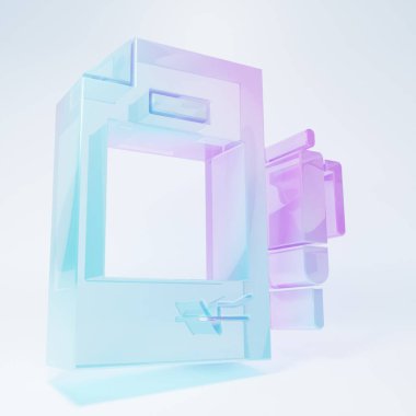 Buzlu cam sözleşmesi parası ve beyaz arka planda izole edilmiş kalem ikonu. Bankacılık belgeleri dolar finans para sayfası. Minimalizm kavramı. 3 Boyutlu resimleme.