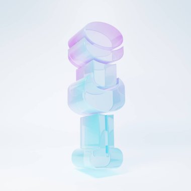 Beyaz zemin üzerinde izole edilmiş buzlu cam iğne ikonu. Raptiye işareti. Minimalizm kavramı. 3 Boyutlu resimleme .