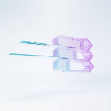 Frosted glass Pie chart infographic icon isolated on white background. Diagram chart sign. Minimalism concept. 3D render illustration.