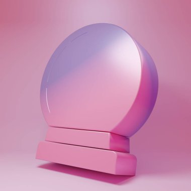 Purple-pink Magic ball icon isolated on pink background. Crystal ball. Minimalism concept. 3D render illustration.