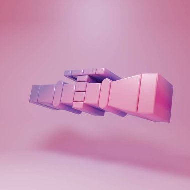 Mor-pembe keskin nişancı optik görüş ikonu pembe arka planda izole edildi. Keskin nişancı dürbünü. Minimalizm kavramı. 3 Boyutlu resimleme.