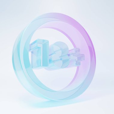 Buzlu cam artı beyaz arka planda izole edilmiş 18 film ikonu. Yetişkin içeriği. 18 yaşın altında. Minimalizm kavramı. 3 Boyutlu resimleme.