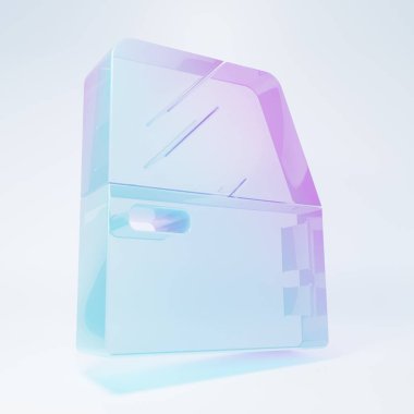 Buzlu cam araba kapısı ikonu beyaz arka planda izole edilmiş. Minimalizm kavramı. 3 Boyutlu resimleme.