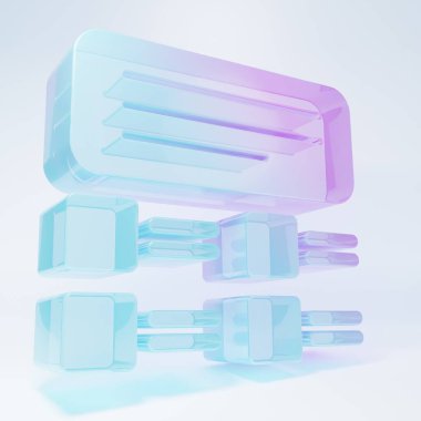 Buzlu cam çevrimiçi sınav, test, inceleme ya da kontrol listesi simgesi beyaz arkaplanda izole edildi. Sınav listesi. E-eğitim konsepti. Minimalizm kavramı. 3 Boyutlu resimleme.