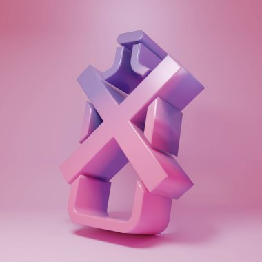 Mor-pembe. Pembe arka planda alkol ikonu yok. Alkol içmeyi yasaklıyorum. Bira şişesi camlı yasak sembol. Minimalizm kavramı. 3 Boyutlu resimleme .