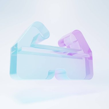 Beyaz arka planda izole edilmiş buzlu cam gözlük gözlüğü ikonu. Minimalizm kavramı. 3 Boyutlu resimleme .