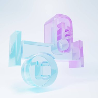 Buzlu cam endüstrisi metalik boru ve beyaz arka planda izole edilmiş sıcaklık ikonu. Tesisat boru hattının farklı şekillerde parçaları. Minimalizm kavramı. 3 Boyutlu resimleme .