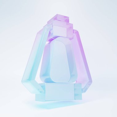 Beyaz arka planda izole edilmiş buzlu cam kamp feneri ikonu. Mutlu Cadılar Bayramı Partisi. Minimalizm kavramı. 3 Boyutlu resimleme .