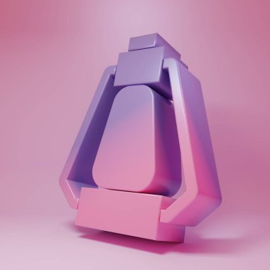 Pembe arka planda izole edilmiş mor kamp feneri ikonu. Mutlu Cadılar Bayramı Partisi. Minimalizm kavramı. 3 Boyutlu resimleme .