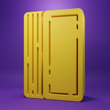 Mor arkaplanda izole edilmiş iskambil iskambil simgesi. Kumarhane kumarı. Minimalizm kavramı. 3 Boyutlu resimleme.