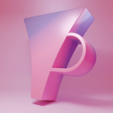 Mor-pembe huni ya da pembe arka planda izole edilmiş filtre simgesi. Minimalizm kavramı. 3 Boyutlu resimleme.