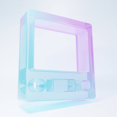 Frosted glass Electronic scales icon isolated on white background. Weight measure equipment. Minimalism concept. 3D render illustration.