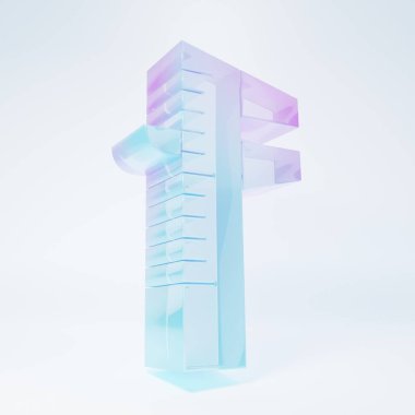 Buzlu cam Calliper veya kalibre ve ölçek ikonu beyaz arka planda izole edilmiş. Hassas ölçüm aletleri. Minimalizm kavramı. 3 Boyutlu resimleme .