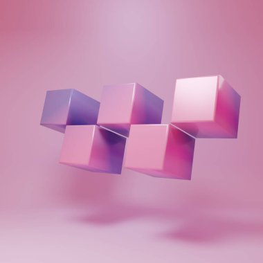 Purple-pink Taxi car roof icon isolated on pink background. Minimalism concept. 3D render illustration .