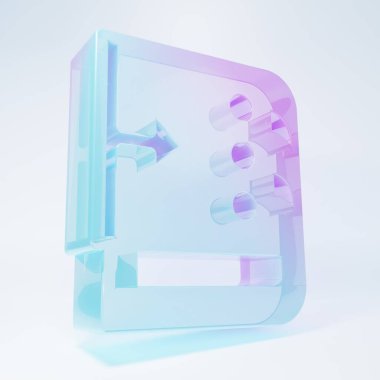 Buzlu cam ses karıştırıcı simgesi beyaz arkaplanda izole edildi. DJ ekipman kaydırma düğmeleri. Konsol karıştırılıyor. Minimalizm kavramı. 3 Boyutlu resimleme .