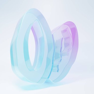 Frosted glass Date fruit icon isolated on white background. Minimalism concept. 3D render illustration.