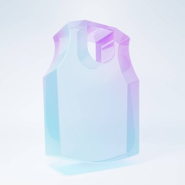 Beyaz arkaplanda izole edilmiş buzlu cam Undershirt ikonu. Minimalizm kavramı. 3 Boyutlu resimleme.