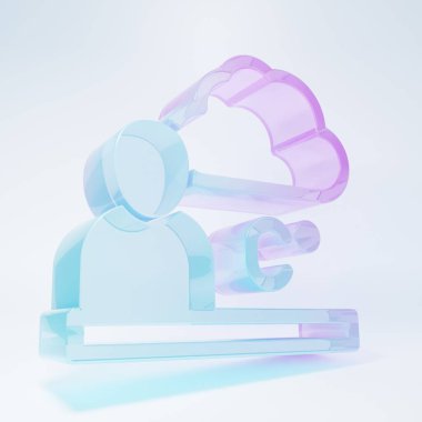 Buzlu cam hava tahmini ikonu beyaz arka planda izole edildi. Minimalizm kavramı. 3 Boyutlu resimleme.