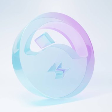 Buzlu cam ampere ölçer, multimetre, voltmetre ikonu beyaz arkaplanda izole edilmiş. Elektrik akımını ölçmek için araçlar. Minimalizm kavramı. 3 Boyutlu resimleme.