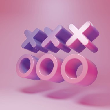 Pembe arka planda izole edilmiş mor-pembe planlama konsepti ikonu. Futbol ya da Amerikan futbolu kupası formasyonu ve taktiği. Minimalizm kavramı. 3 Boyutlu resimleme.