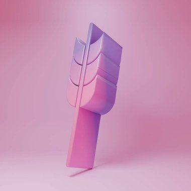 Purple-pink Cereals set with rice, wheat, corn, oats, rye, barley icon isolated on pink background. Ears of wheat bread symbols. Minimalism concept. 3D render illustration.