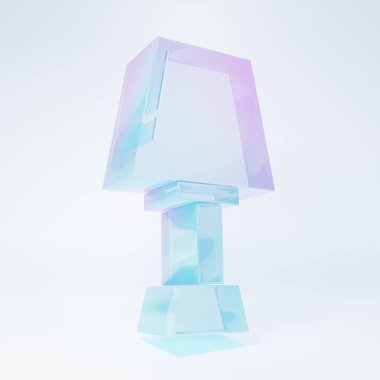 Frosted glass Table lamp icon isolated on white background. Minimalism concept. 3D render illustration.