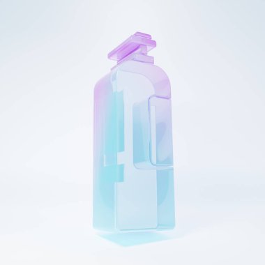 Beyaz arka planda izole edilmiş tüm durağan ve hareketsiz gaz ikonları için buzlu cam endüstriyel gaz tüpü. Minimalizm kavramı. 3 Boyutlu resimleme.