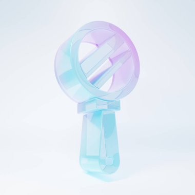 Frosted glass Hand mirror icon isolated on white background. Minimalism concept. 3D render illustration.