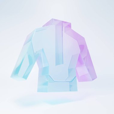 Frosted glass Wetsuit for scuba diving icon isolated on white background. Diving underwater equipment. Minimalism concept. 3D render illustration .