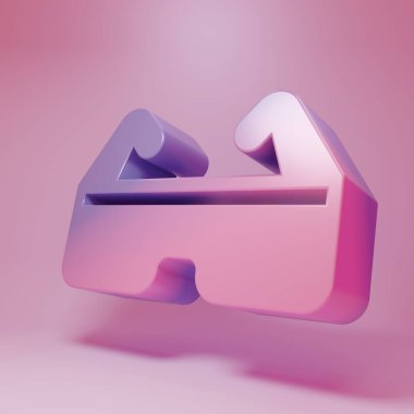 Mor pembe güvenlik gözlüğü gözlüğü ikonu pembe arka planda izole edilmiş. Minimalizm kavramı. 3 Boyutlu resimleme .