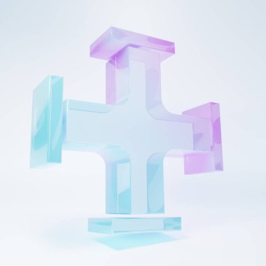 Frosted glass Industry metallic pipe icon isolated on white background. Plumbing pipeline parts of different shapes. Minimalism concept. 3D render illustration .