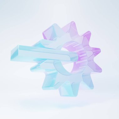 Beyaz arka planda izole edilmiş çizme ikonu için buzlu cam kovboy ata binme dürtüsü. Minimalizm kavramı. 3 Boyutlu resimleme .