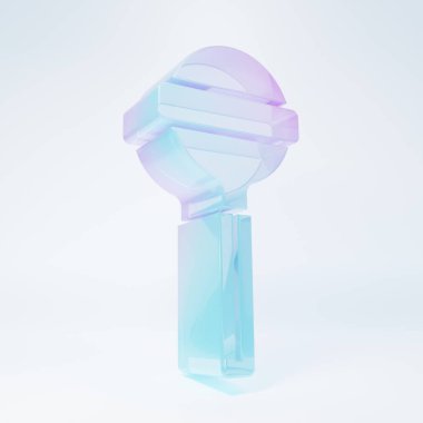 Frosted glass Lollipop icon isolated on white background. Food, delicious symbol. Minimalism concept. 3D render illustration .