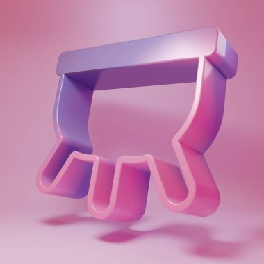 Pembe arka planda Mor Udder simgesi izole edildi. Minimalizm kavramı. 3 Boyutlu resimleme .