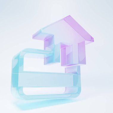 Frosted glass Credit card icon isolated on white background. Online payment. Cash withdrawal. Financial operations. Shopping sign. Minimalism concept. 3D render illustration.