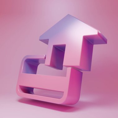 Purple-pink Credit card icon isolated on pink background. Online payment. Cash withdrawal. Financial operations. Shopping sign. Minimalism concept. 3D render illustration.