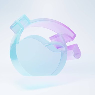 Frosted glass Test tube and flask chemical laboratory test icon isolated on white background. Laboratory glassware sign. Minimalism concept. 3D render illustration.