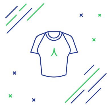 Beyaz arkaplanda çizgi tişört simgesi izole edildi. Renkli taslak konsepti. Vektör.