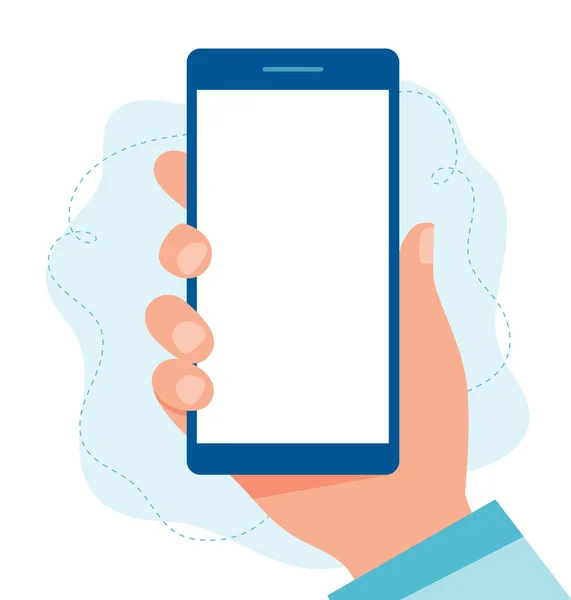 Hand holding a phone. illustration in flat style — Stock Photo, Image